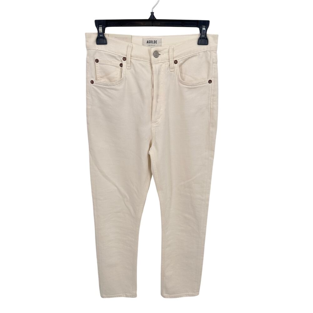 AGOLDE NWT Riley Crop Ankle Denim Jean in White Whip // 25 - Picture 4 of 13